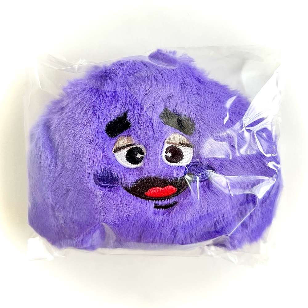 McDonald's Limited Edition Collectible Grimace Purple Fuzzy Plush Coin Purse - Picture 9 of 9